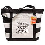 Canvas Teacher Tote Bag, Teacher Peach 