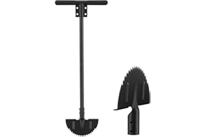 HARRMS Half Moon Edger, Sharp Saw-Tooth Manuel Edger Lawn Tool with T-Grip Handle, Hand Edging Tools for Landscaping, Garden, Flower Beds, Borders, Sidewalk, Turf, Yard, Cable Burying