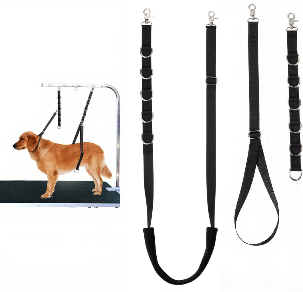 Nicoone Dog Grooming Harness Strap,Adjustable Dog Grooming Restraint Belly Strap,Bathing Restraint Loop Noose,Neck and Belly Holder for Dogs Hair Cutting Bathing Training