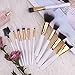 Docolor Makeup Brushes 11Pcs Synthetic Goat Pony Hair Powder Foundation Fan Eyeshadow Blending Blush Brush Portable Cosmetic Kit with PU Leather Case (White)
