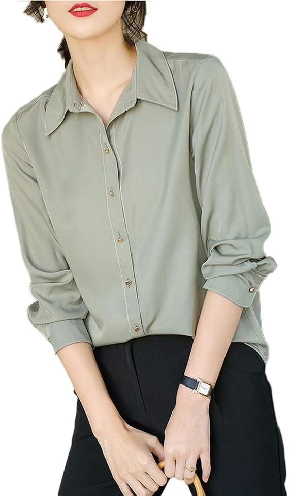 Amazon Jpバレンタインデー レディース シャツブラウス 長袖 春夏 ゆったり 体型カバー Poloシャツ カーディガン 無地 トップス カジュアル 韓国版 気質 通勤 通学 お出掛け シャツ ブラウス 通販