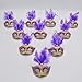 Yiseng Small Masquerade Mask Party Decoration 12pcs Mini Mardi Gras Mask Halloween Costume Novelty Gifts Purple Color