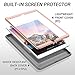 iPad Pro 10.5 Case, YOUMAKER Heavy Duty Kickstand Shockproof Protective Case Cover for New Apple iPad Pro 10.5 inch (2017 Version) with Built-in Screen Protector (Rose Gold/Gray)