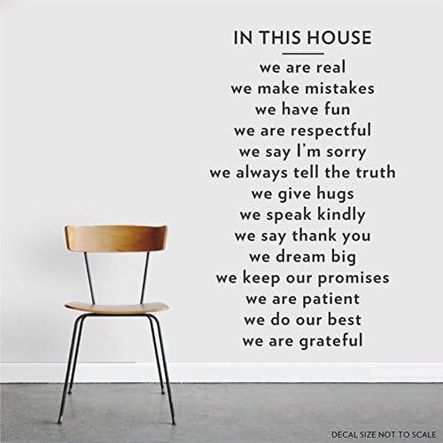 In This House Wall Decal Black 21" wide x 36" tall