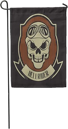 Amazon Com Semtomn Garden Flag Biker Stamp Hellrider Motorcycle