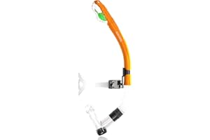 WACOOL Training Headstrap Support Dry Top Snorkel Tube Comfortable Mouthpiece One-Way Purge Valve for Pool Open Water Scuba Lap Swimming Swimmer Diving Snorkeling