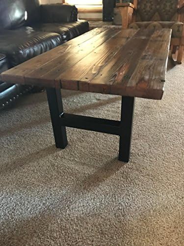 READY TO SHIP - 48" x 24" Reclaimed Wood Farmhouse Coffee Table with Tubular Metal Legs