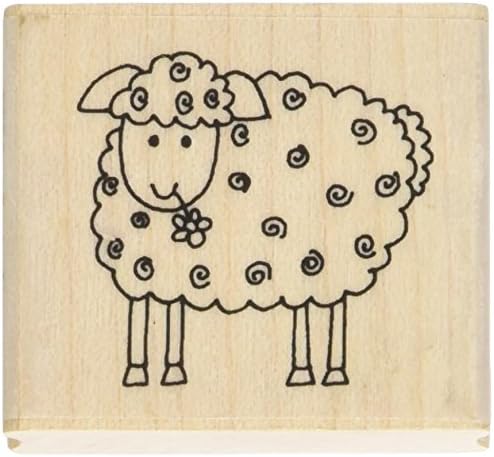In The Garden Stamps LM Curly Sheep Rubber Stamp