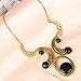 SUMAJU Statement Necklace, Chain Bib Statement Necklace VTG 18KGP Gold Tone Choker Acrylic