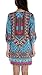 Women Bohemian Neck Tie Floral Print Ethnic Style Shift Dress (Small, pattern 8)