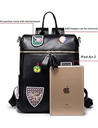 Kemy suave del Convertible mochila bolso de piel sintética para mujeres y adolescentes, M