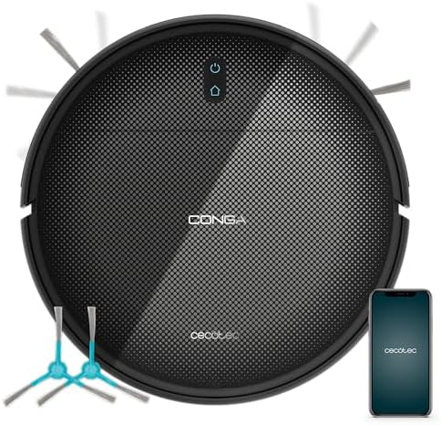 Robot Aspirapolvere e Lavapavimenti Conga M10 Advance. Aspirazione 3000 Pa, Autonomia 150 min, Navigazione Giroscopica, Sensori Anticaduta, 2 Spazzole Laterali, Controllo App