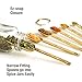 2lbDepot Gold Measuring Spoons Set of 7 Includes Bonus Leveler, for Baking/Cooking, Premium Kitchen use Stainless Steel Teaspoons, Rust Proof, Narrow Design fits into Spice Jars