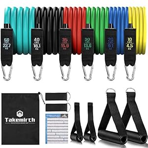 185-LBS-Resistance-Bands-Set-Exercise-Bands-Resistance-Bands-Set-Men-Home-Workouts-With-6-Fitness-Tubes-2-Foam-Handles-2-Ankle-Straps-2-Door-Anchor-Pilates-For-Physio-Home-Gym-Equipment 185 LBS Resistance Bands Set Exercise Bands, Resistance Bands Set Men Home Workouts With 6 Fitness Tubes, 2 Foam Handles…