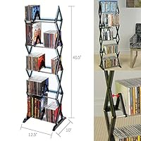 Alek...Shop Stand Holder Storage Rack 5 Tier Shelf Media Tower DVD CD Game Organizer Display Home Entertainment