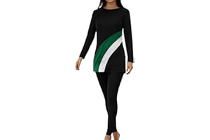 Womens Burkini Swimsuits 2 Piece Muslim Full Body Swimming Long Sleeve Burkini Full Cover Swimsuit for Muslim Women