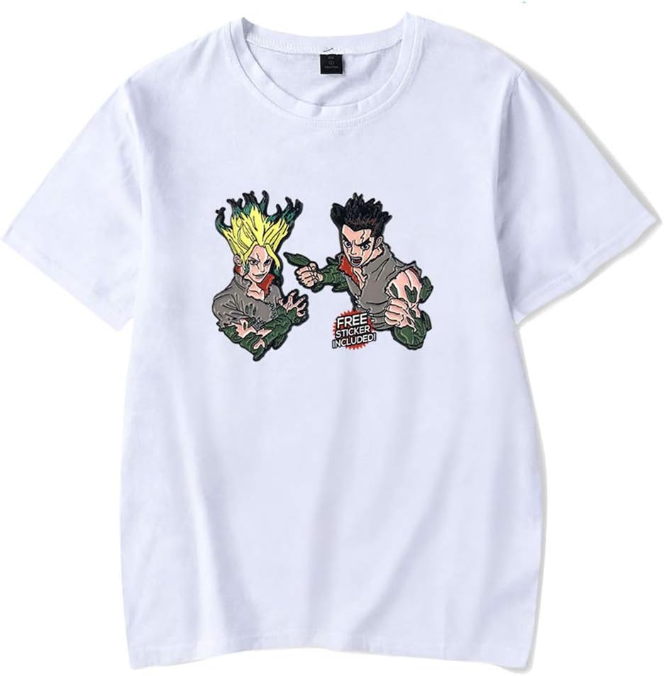 Siskey Anime Dr Stone Fashion Casual,T-Shirt with Short Sleeves for Men and Women Summer,Anime Cartoon Short Sleeve Shirt