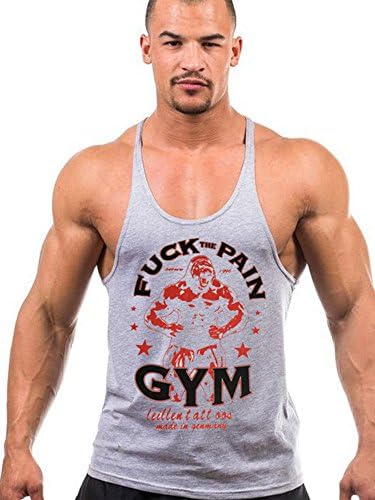 Eastabile Mens Gym Tank Tops Bodybuilding Fitness Workout Vest Tanks (M, GRAY98)