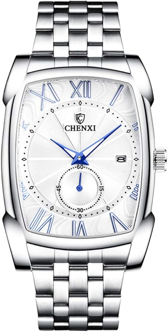 Amazon メンズ腕時計 高級アナログ クォーツ腕時計 日常生活防水 ステンレスバンド Pu革バンド ファッション メンズウォッチ 03銀白 シルバーバンド メンズ腕時計 腕時計 通販