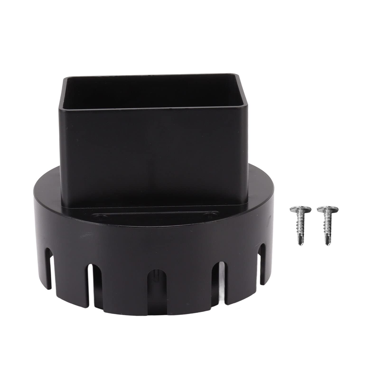 Black L-Shaped Downspout Adapter, 7.6 x 10.2 cm Rain Gutter to Sewer Drain Connector