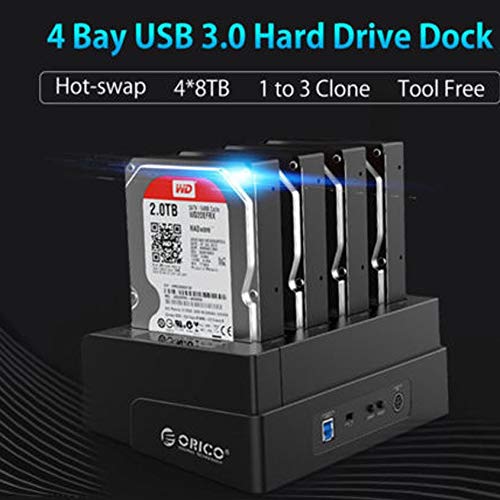 Florenceenid ORICO6648US3-C-V1 4-Bay SATA Hard Drive Docking Station USB3.0 Tool Free Off-line Duplicator for 2.5/3.5 inch HDD SSD