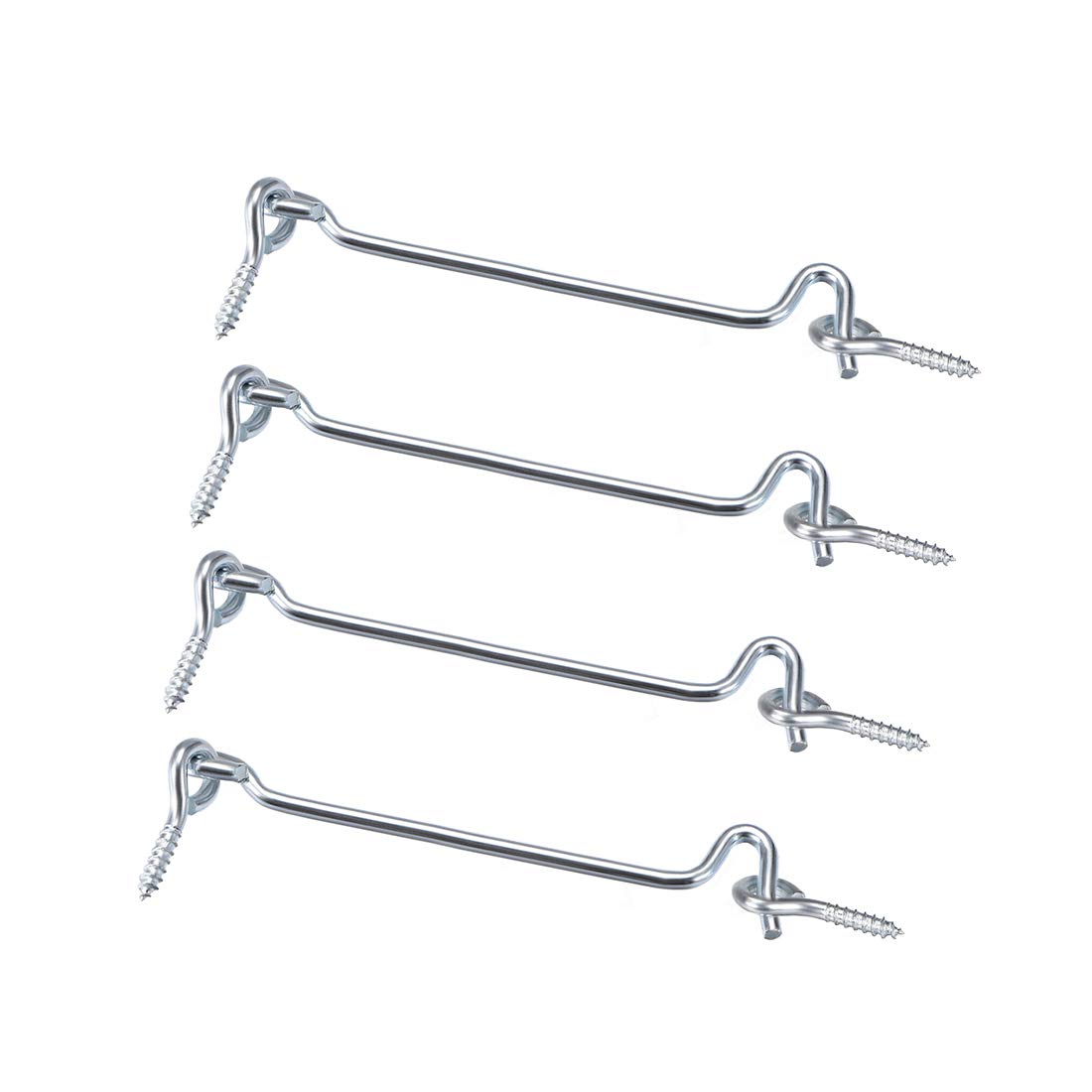 sourcing map 5" Cabin Eye Latch Gate Door Swivel Hook, for Wood Window Door with Mounting Screws 4pcs