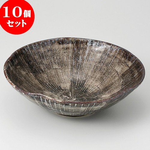 10個セット雪十草 花型7.0鉢 [ 21.5 x 6.5cm 540g ] 【 特選煮物鉢 】 【 料亭 旅館 和食器 飲食店 業務用 】   B0751B4XN6