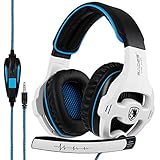SADES 810 Gaming Headset 3.5mm Playstation 4 Xbox one Gaming Headphones with Mic Volume Control for PC MAC PS4 New Xbox one-White