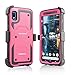 for Samsung Galaxy A10e Case, Heavy Duty Shockproof Built in Screen Full Body Protection Case Cover with Swivel Belt Clip and Kickstand for Samsung Galaxy A10e 5.8inch (Pink)