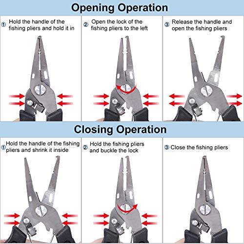 image for PLUSINNO Fishing Pliers Stainless Steel Mix with Titanium Carbo-Nitrid