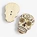 WYSE 50 PCS Skull Wooden Buttons 2 Hole Sewing Button for Card Making Scrapbooking Clothes Accessories (Skull)