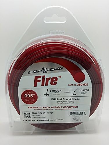 Silver Streak Fire 2.4mm Quality Round Nylon Line 285ft In Standout Red Colour by Countax Outdoor Spares