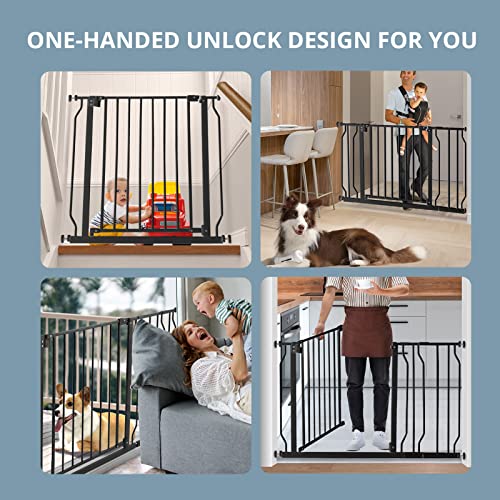 Easy Install Baby Gate,46" Dog Gates Safety Extra Wide fit Stairs and