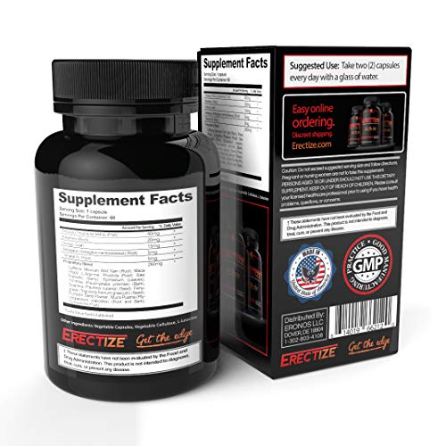 Erectize Testosterone Booster Pills for Men, Get The Edge, Male Formula Testosterone Booster
