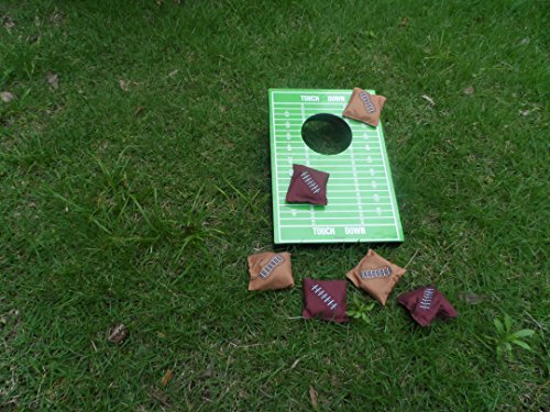 SPORT BEATS Sportbeats Mini Portable Cornhole Toss Game with 4 Bean Bags,Great for Fun and Stress Relief,Football Design