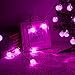 Qedertek Solar String Lights Outdoor,Bubble Globe Solar Lights 20foot 30 LED String Light Crystal Ball Lighting for Fairy Garden, Patio, Wedding, Party and Holiday Decorations (Pink)