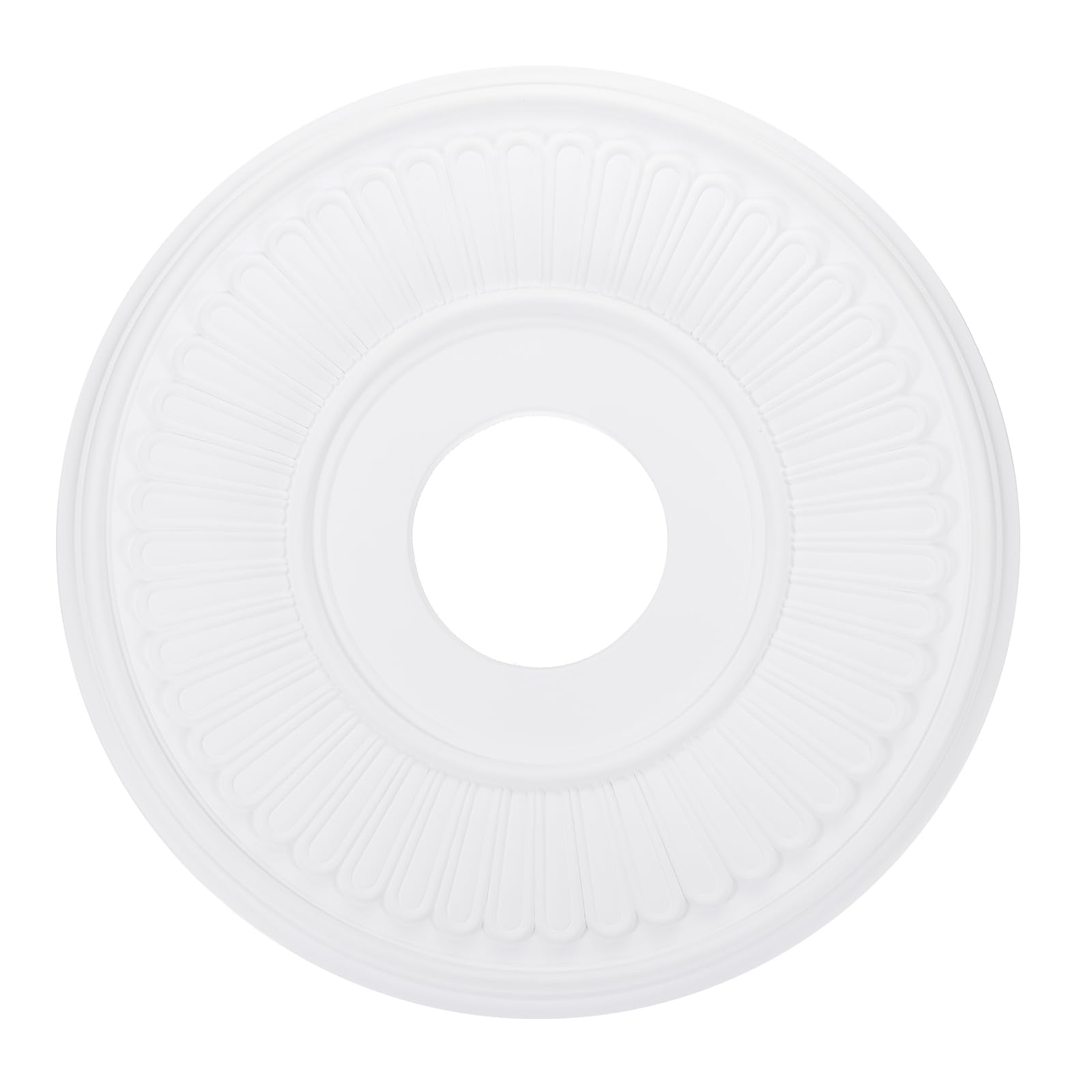PATIKIL Ceiling Medallion, 13" OD x 3.43" ID PU Decorative Ceiling Light Medallion Chandelier Medallion Traditional Ceiling Light Cover Plate for Ceiling Light Fixtures Fans, White