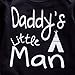 Newborn Daddy's Little Man Print Baby Boys Girls Romper +Camo Cotton Long Pants +Hat Outfit (0-6Months, Black)