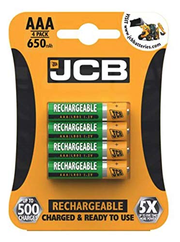 S17189 JCB AAA 650mAh Rechargeable Batteries - Pack of 4