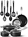 Utopia Kitchen 13-Piece Kitchen Cookware Set - Pots and Pans Set with Cooking Utensils - Double Nonstick Coating