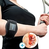 Best Bundle with Tennis Elbow Support and Silicone Hand Gripper - Arm Strap Provides Relief from Elbow Tendonitis and Prevent Treatment - Adjustable Elbow Brace for Weightlifting - E-Guide Bonus