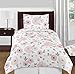 Blush Pink, Grey and White Twin Sheet Set for Watercolor Floral Collection by Sweet Jojo Designs - 3 piece set