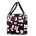 Cute Colorful Nylon Zipper Portable Cosmetic Lunch Picnic Handbag Bag , Coffee Heart