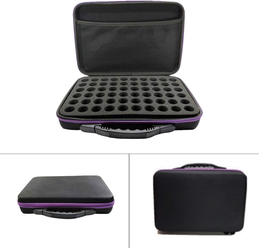 Esoes 60 Bottles Essential Oil Holder Traveling EVA Carrying Case Large Capacity Nail Polish Storage Box Organizer Nail Varnish Storage Bag Foam Insert Tote - Image 4