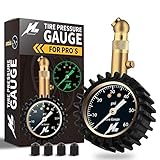 HUANZHAN Tire Pressure Gauge (0-60 PSI) - Heavy Duty Certified ANSI Accurate with Large 2
