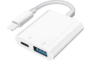 SUNTRSI USB Camera Adapter, Portable USB 3.0 Female OTG Adapter for iPhone, iPad to USB Adapter with Charging Port, No Application, Plug and Play