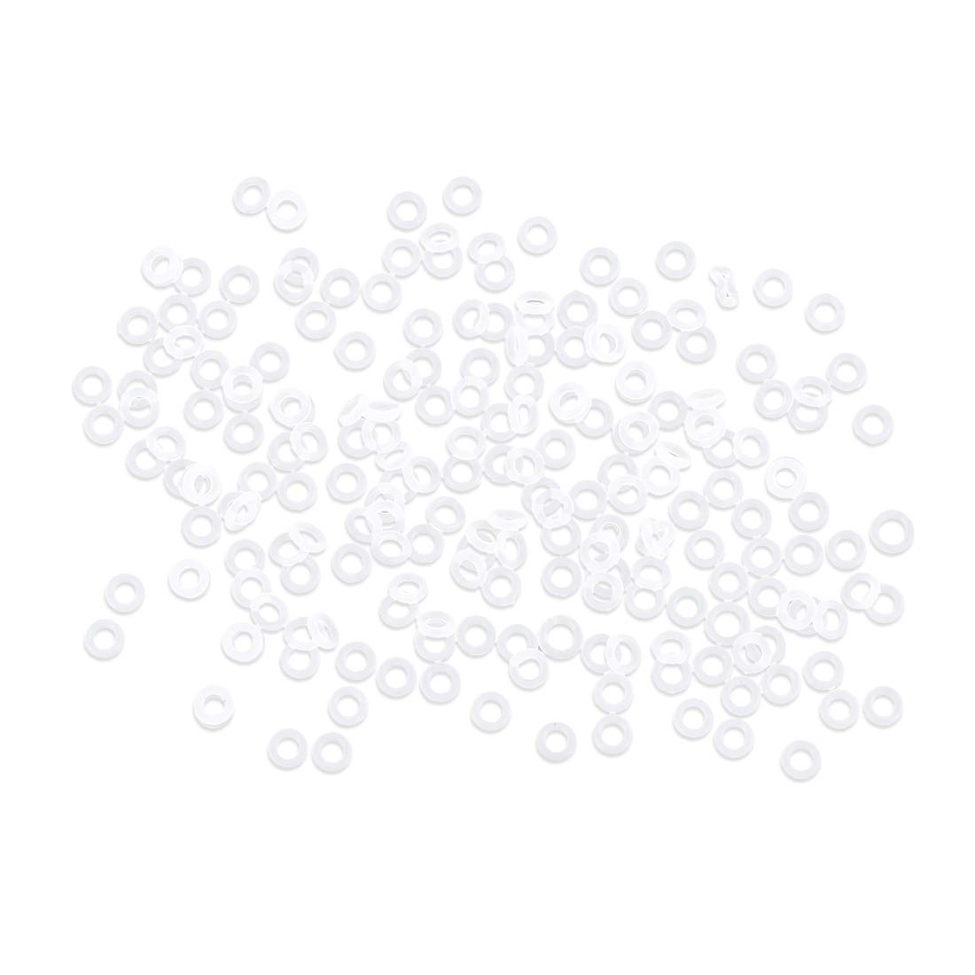 X AUTOHAUX Silicone O-Rings, 4mm OD 2mm ID 1mm Width VMQ Seal Gasket for Compressor Valves Pipe Repair, White, Pack of 200