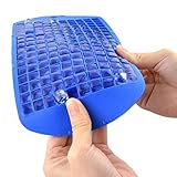 OOOUSE Mini Ice Cubes By GOTD 100% Food Grade Silicone Ice Pop Trays Candy Molds, 3/8'' 160 Frozen Mini Cubes Keep Cool for Hours (Blue )