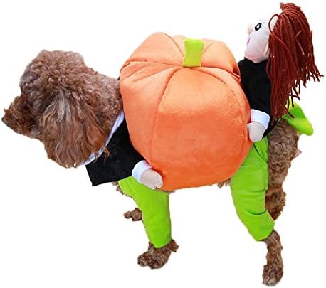 Pet Dog Cat Carrying Pumpkin Halloween Christmas Party Spoof Costume Clothes Fancy Costume Jacket Apparel Jumpsuit Coat (L)