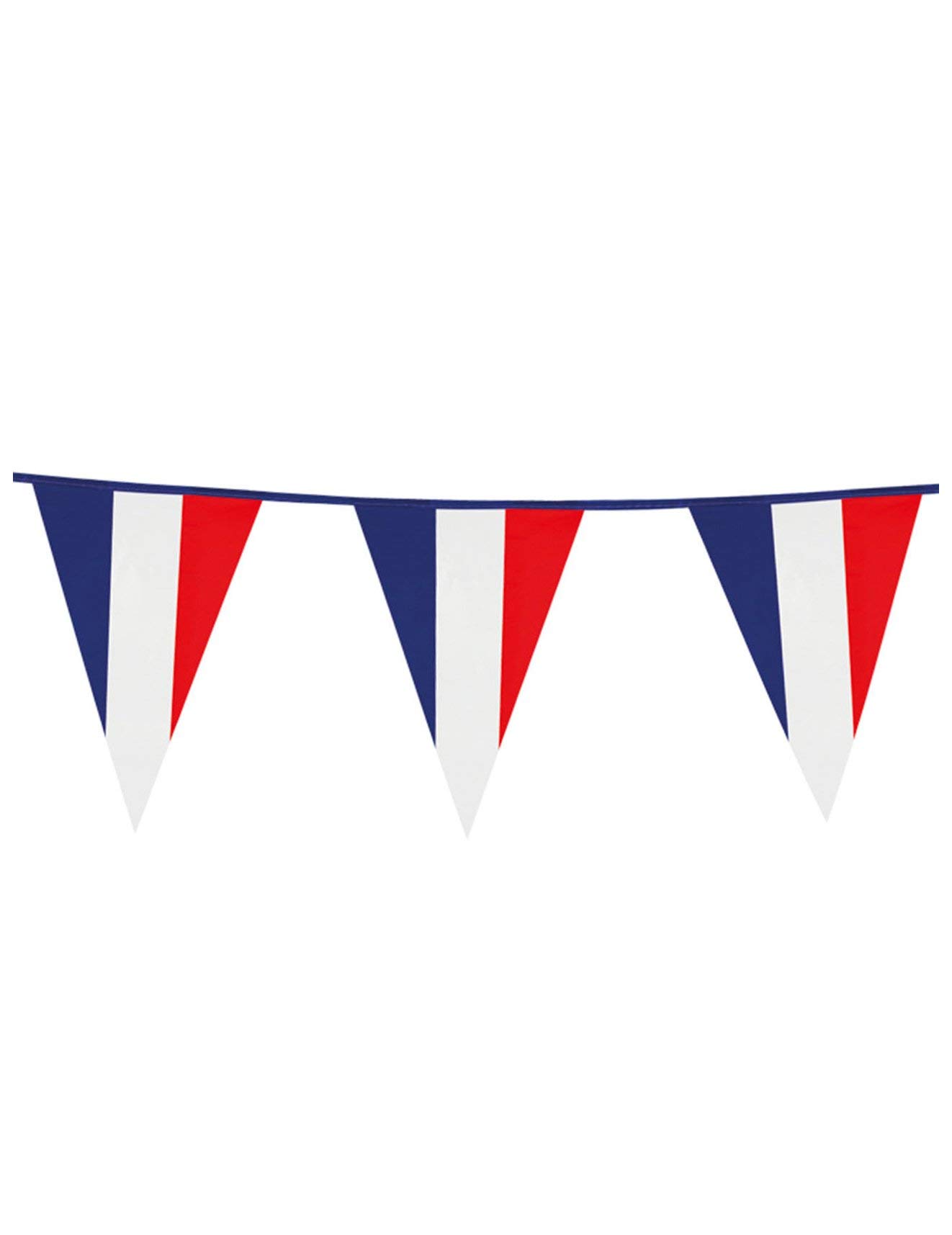 Boland France Flag Bunting – 10m Yarn Bunting with 20 French Blue White Red Flags for Parties, Football, World Cup, Olympics & Bastille Day Celebrations